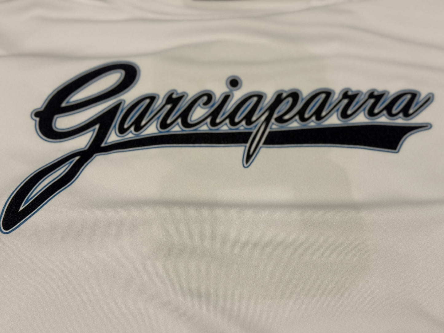 Shirt Dri-Fit White Short Sleeve: Garciaparra Script with Number on the Back ADULT MEDIUM